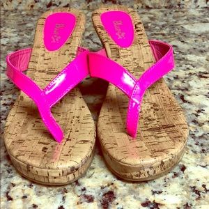 Hot pink wedges